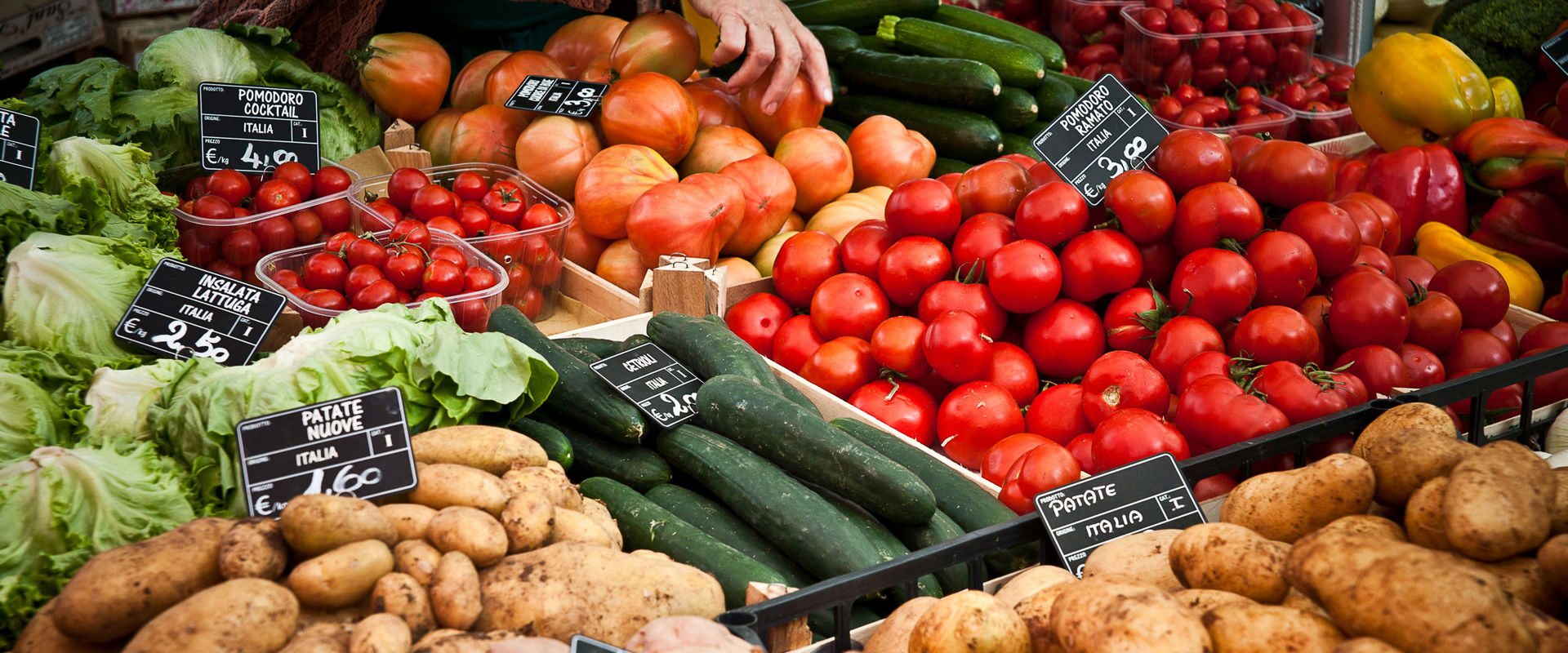 Markets during summer Market stall with various vegetables and price tag.